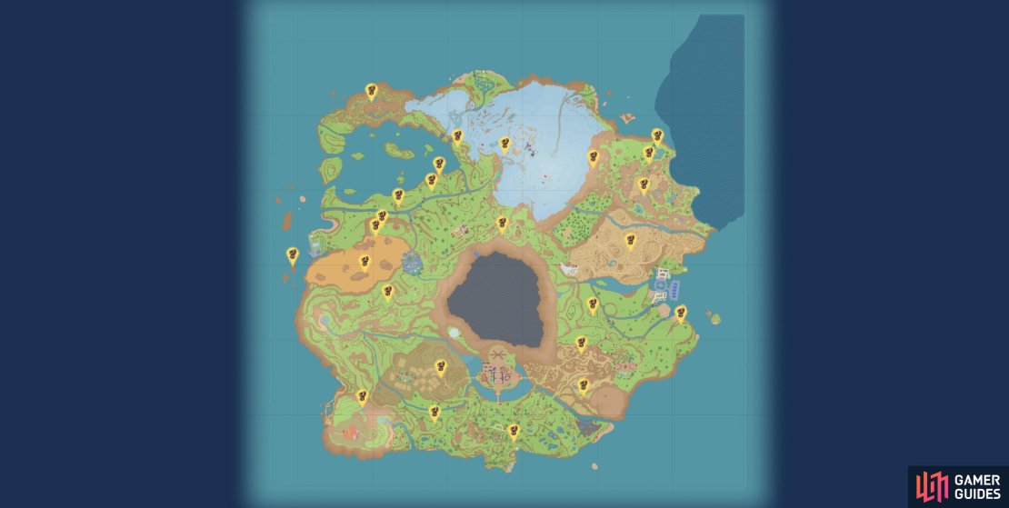 Gimmighoul Chest locations in Pok&eacute;mon Scarlet and Violet.