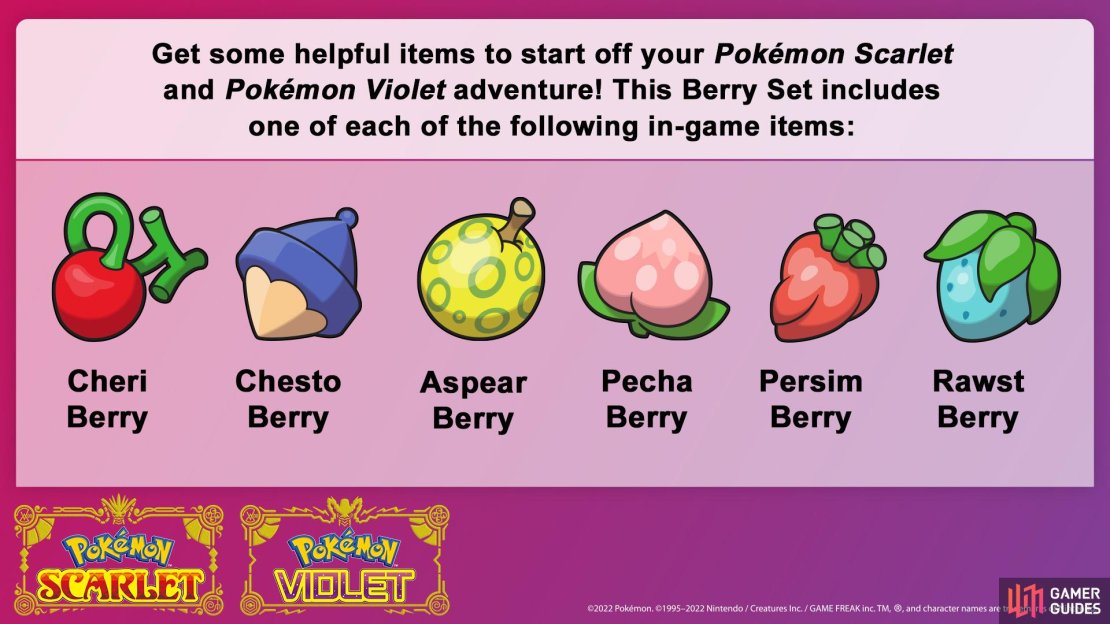 The berries included in the Berry Set. (Credit: The Pok&eacute;mon Company)