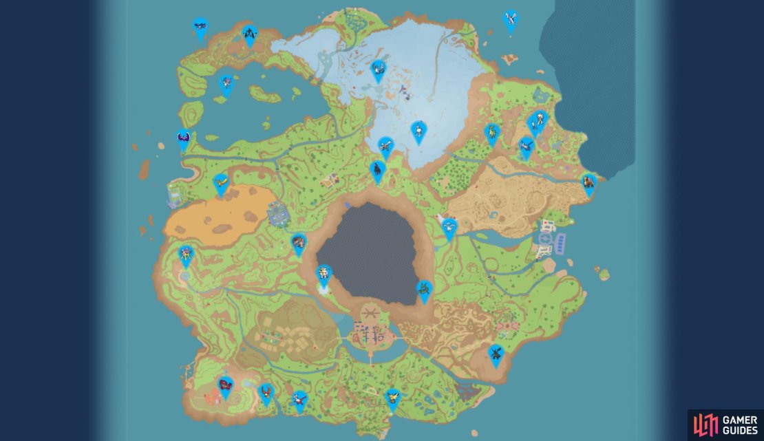 Map with locations of all the Legendary Pok&eacute;mon.
