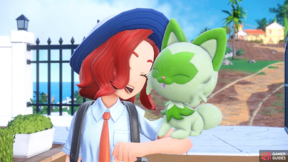 Sprigatito is one of three Pok&eacute;mon starters to choose from in Pok&eacute;mon Scarlet and Violet.