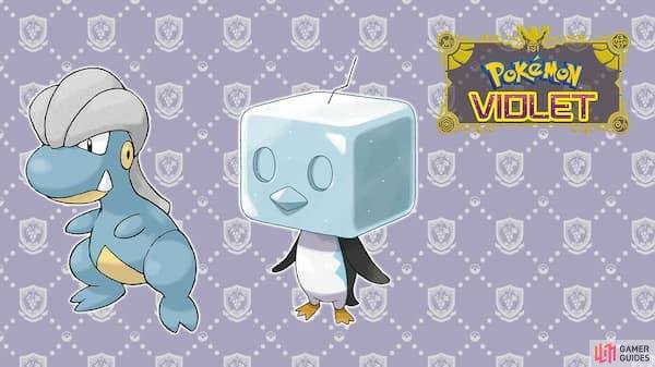 Eiscue and Bagon (and its evolutions) will be exclusive to Pok&eacute;mon Violet. (Credit: The Pok&eacute;mon Company.)