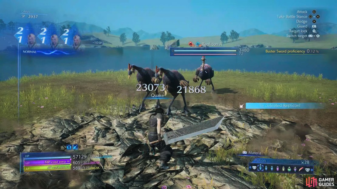 Quake is an area of effect attack magic around yourself. This won&rsquo;t hit floating enemies though.