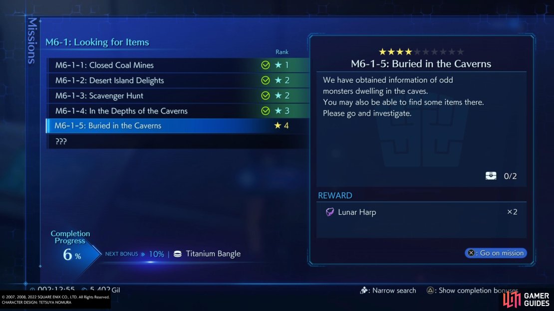 This mission is the one with the Tonberry in it