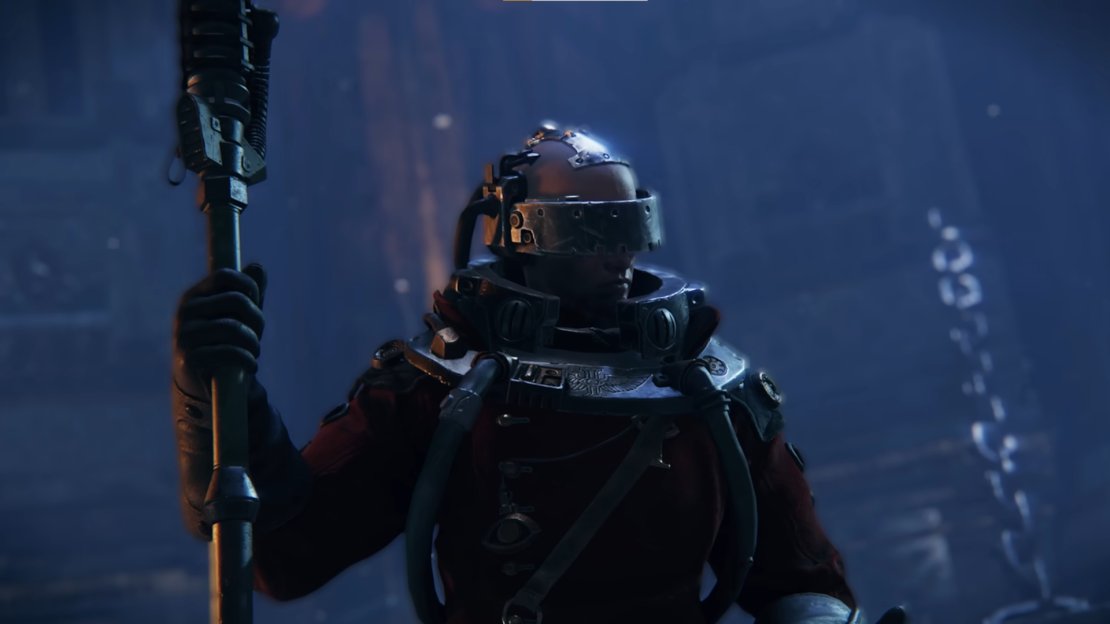 Here is a closer look at the Pyker&rsquo;s Force Staff in Darktide. Image via Fatshark.