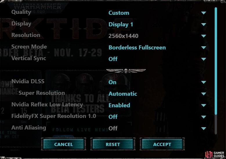 Many of Darktide&rsquo;s options can be altered in the game&rsquo;s menu system.