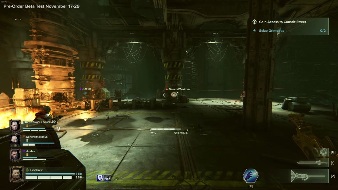 One of the Grimoires may spawn behind the pillar I am looking at on the floor below the Ascender objective.