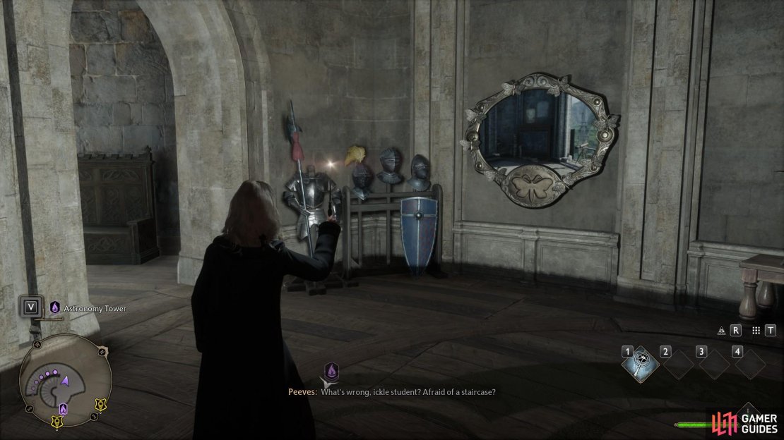 The Moth mirror is near the top of the Astronomy Tower