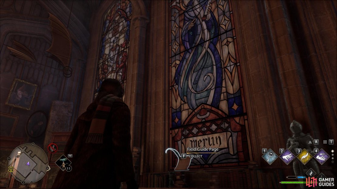 Go into the History classroom and check the Merlin window out.