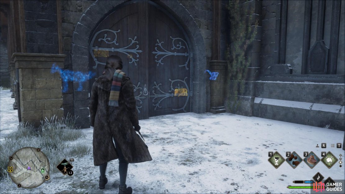Find the Thestral stable on the south side of the North Exit Gate. There is a  locked butcher room that feeds the animals.