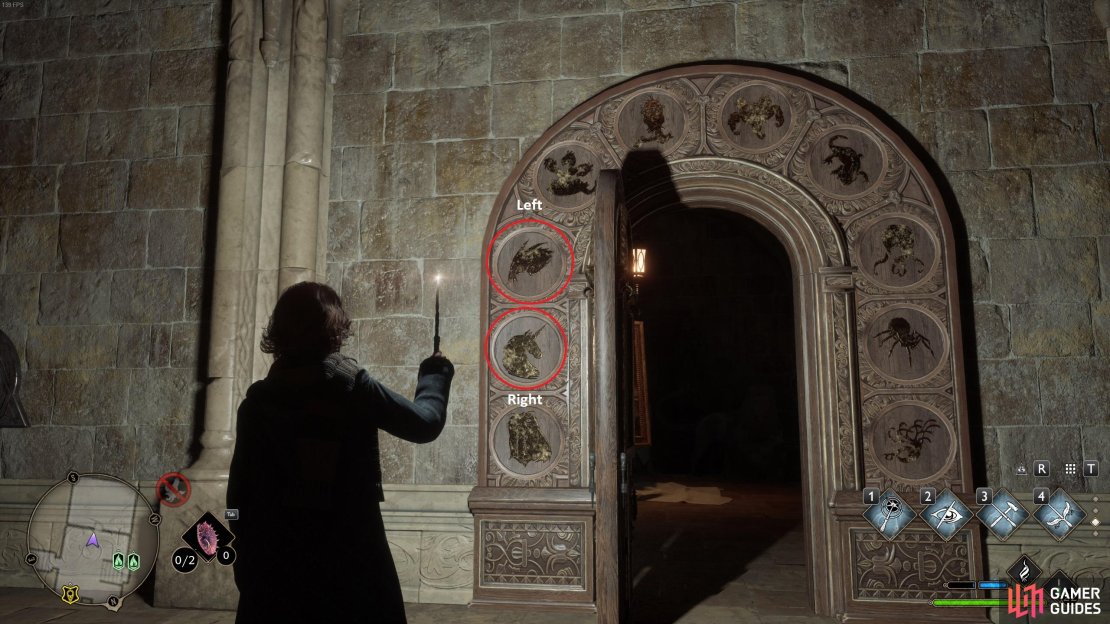 Enter these symbols in the left and right blocks to open the door.