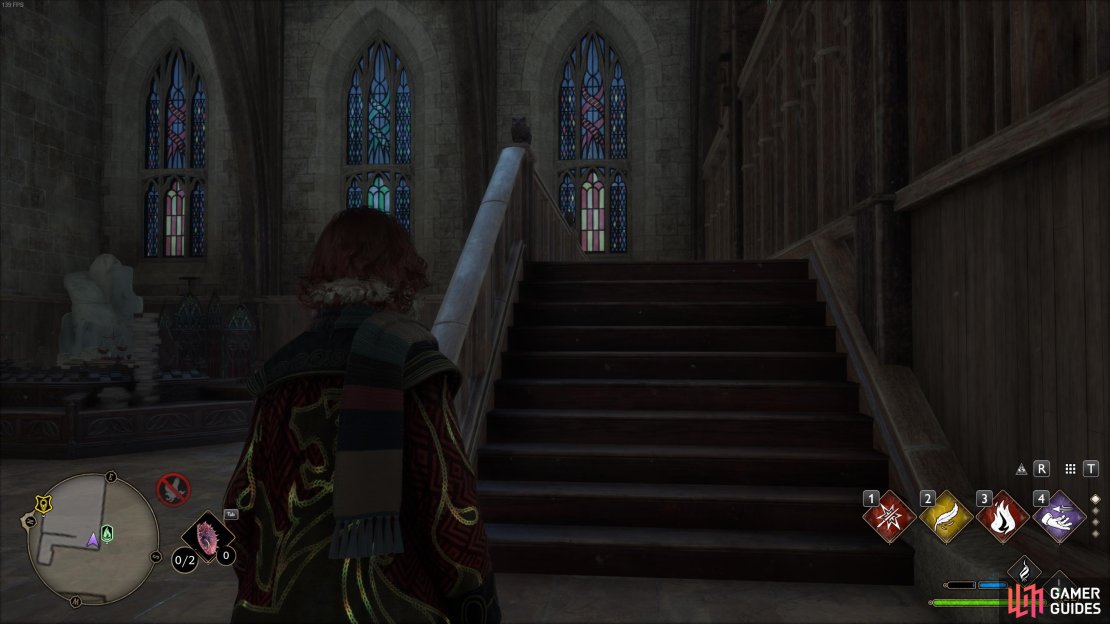 You&rsquo;ll find the unlit brazier on the balcony just up these stairs.