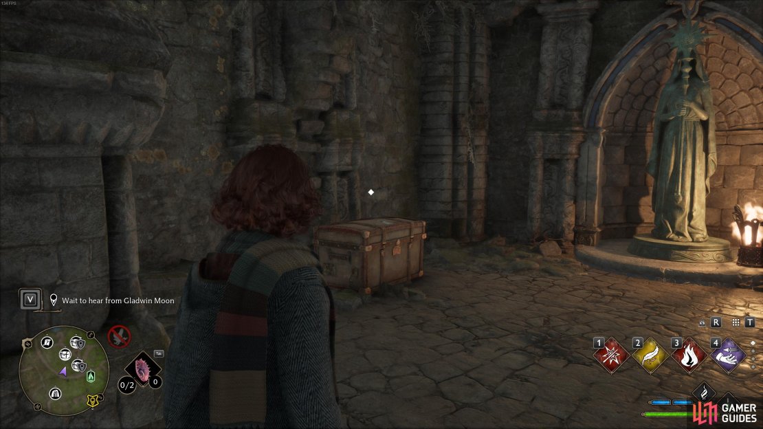 The chest can be found at the end of the cave.