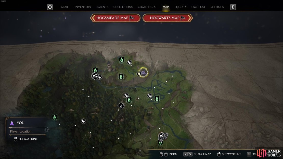 The location of the Treasure Vault, east of San Bakar’s Tower