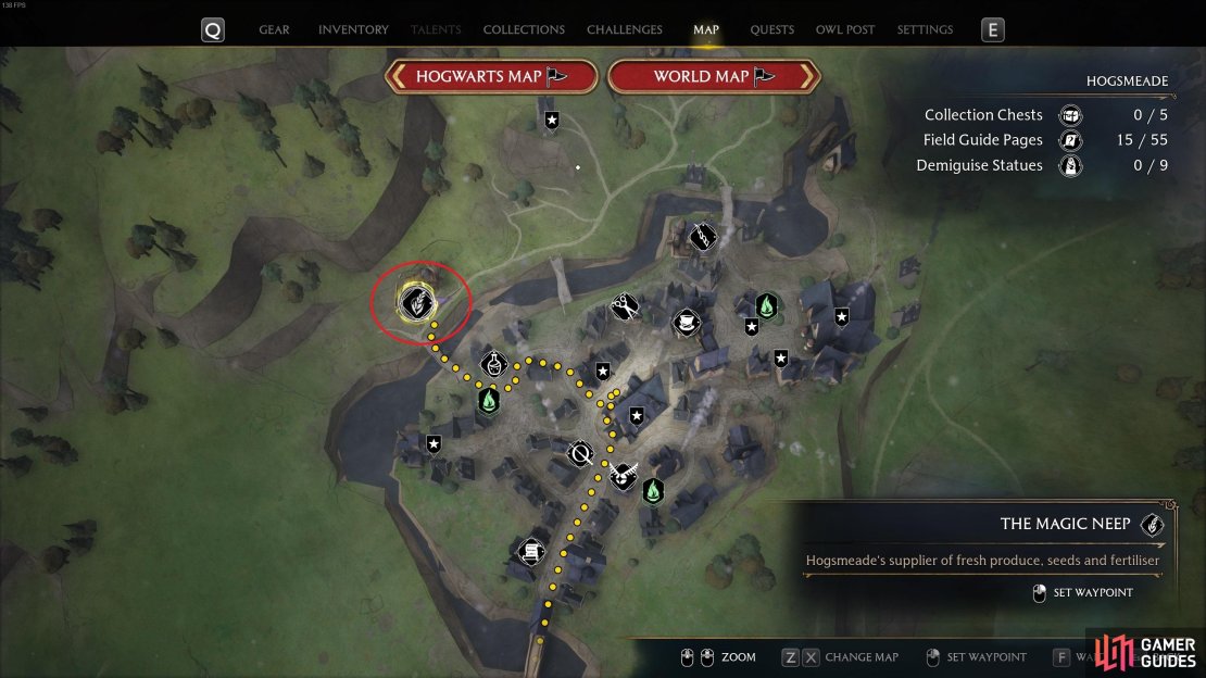 The location of The Magic Neep in Hogsmeade.