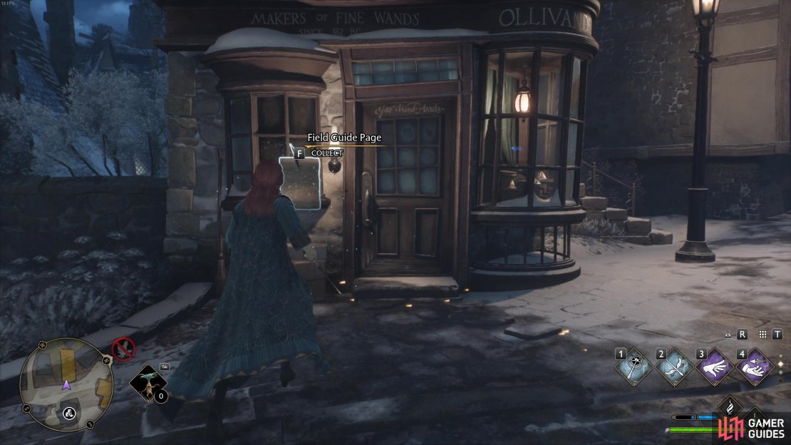 A field guide page can be found outside Ollivander&rsquo;s Wand Shop. 