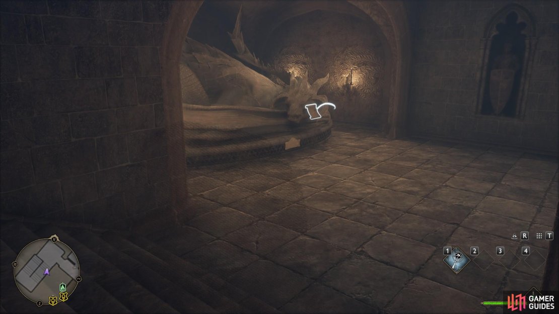 In the main corridor of the basement lies the sleeping dragon.