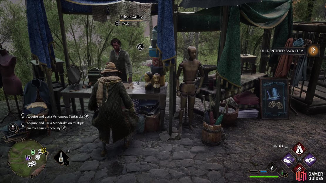 Find Edgar Adley to the right of the Aranshire Floo Light.