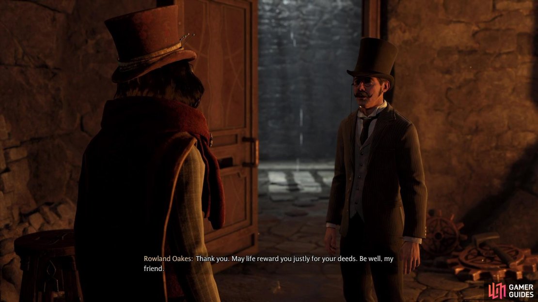 Once free, he&rsquo;ll explain about having his inventory stolen.