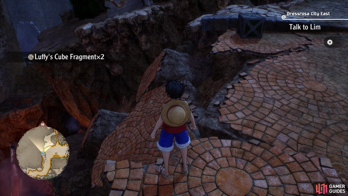 The broken tile road in Dressrosa East.