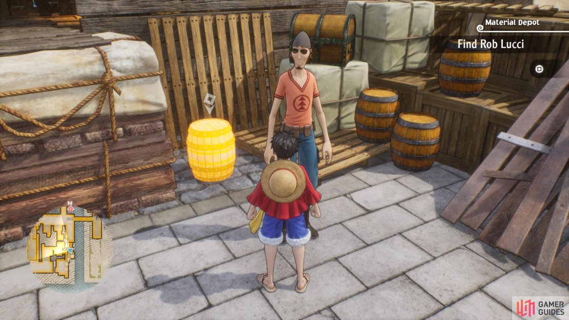 Before the ramp leading back to the main area, you&rsquo;ll find this barrel to the side with the cube