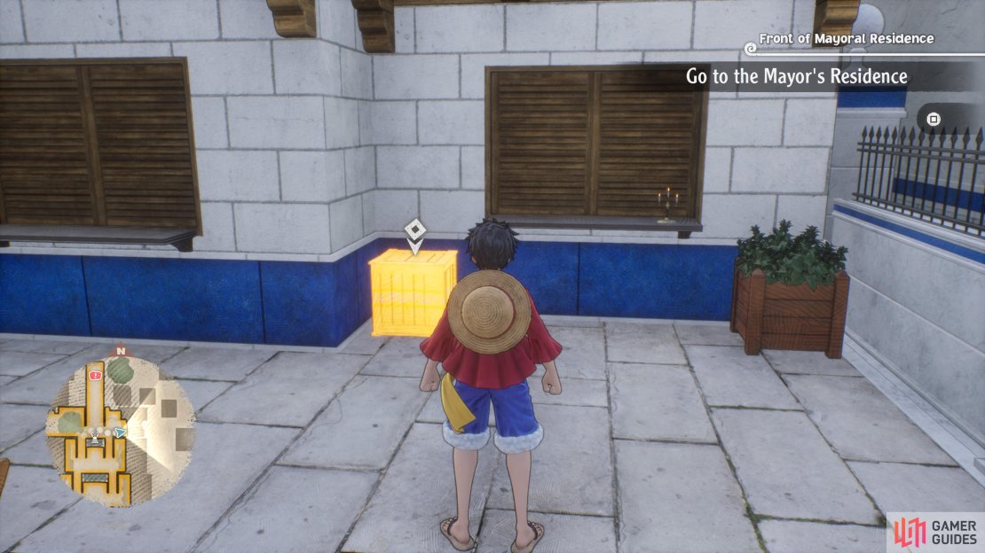Just east of the save point in front of the mayor&rsquo;s place is this cube