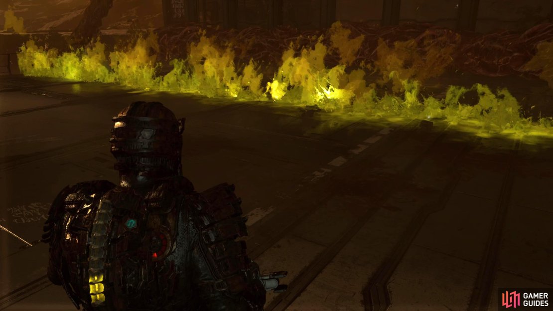 During Phase 2, the Hive Mind will vomit a stream of acid down the center of the arena which&rsquo;ll persist for a while. This is used to restrict your space in the arena.