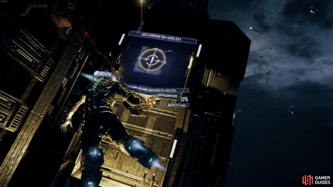 Interact with the ADS Cannon calibration panel to begin aiming with it.