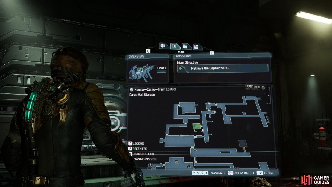 The location of the Cargo Hall Storage Room.
