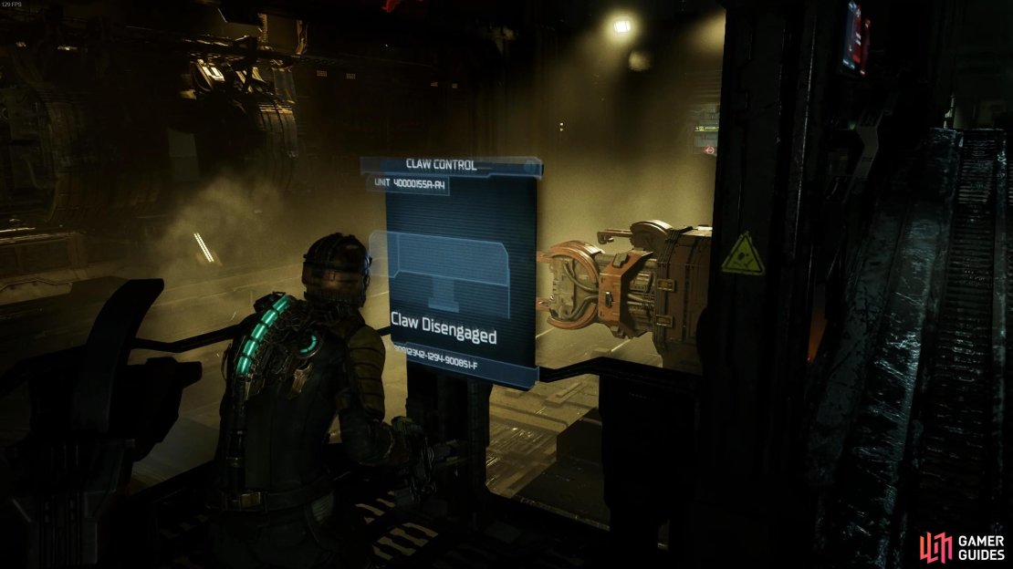 Interact with the screen to engage the left claw.