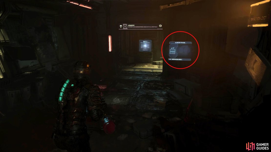 You can unlock the main atrium elevator by hitting the switch in the room the Brute came out of.