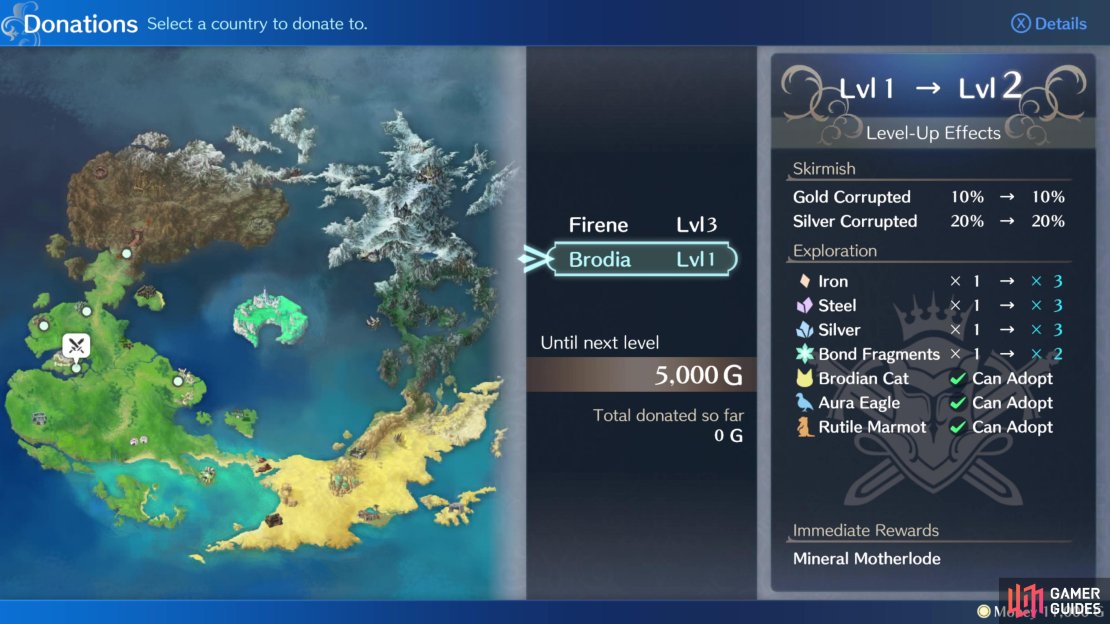 Donate gold to increase a realm&rsquo;s Donation Level,