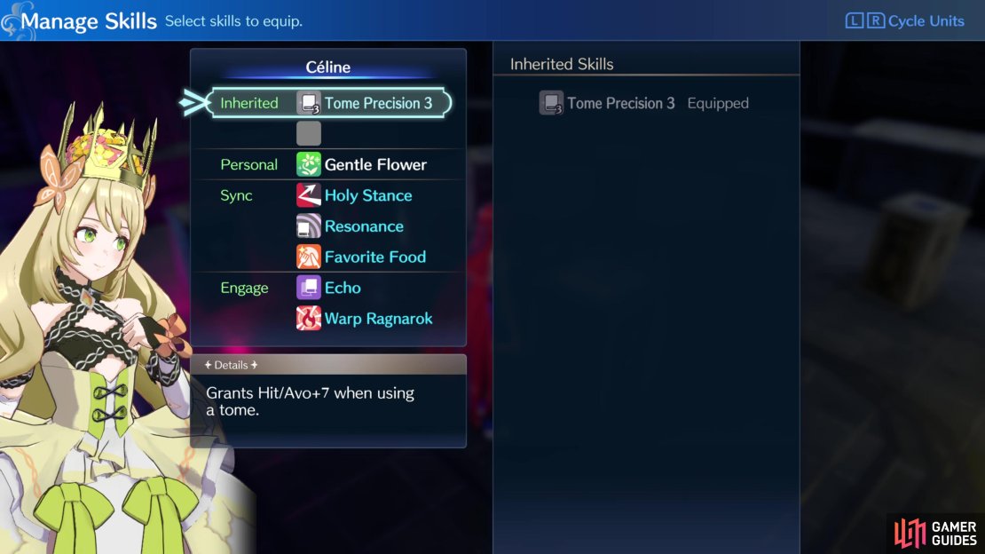 Enter the Inventory menu and pick the option &ldquo;Manage Skills&rdquo; to equip any Inherited Skills you&rsquo;ve purchased.