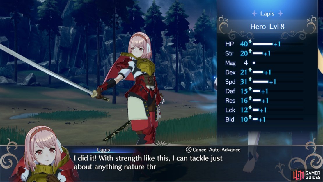 Growth rates are determined by the character and their current class. The higher a stat&rsquo;s overall growth rate, the greater the chance that stat will increase when you level up.