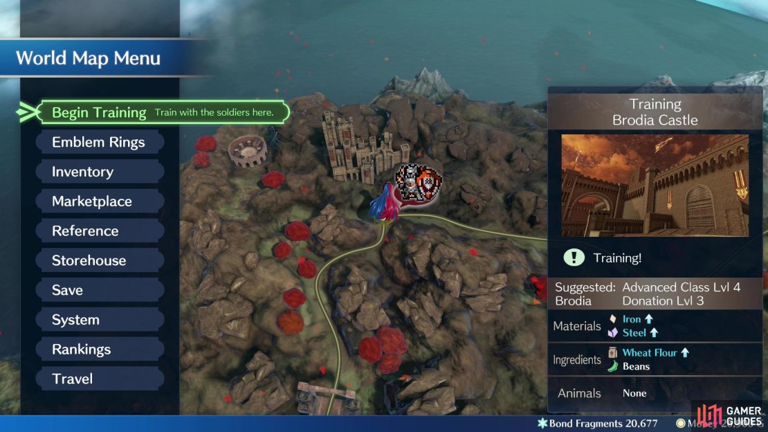 Training battles spawn on a region&rsquo;s capital. Defeating the enemies here will earn you gold and EXP in addition to what you earn during the battle itself.