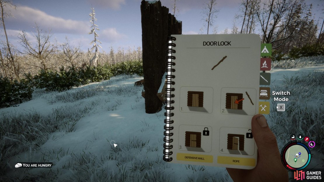 You can see the template for a door lock in your Field Guide.