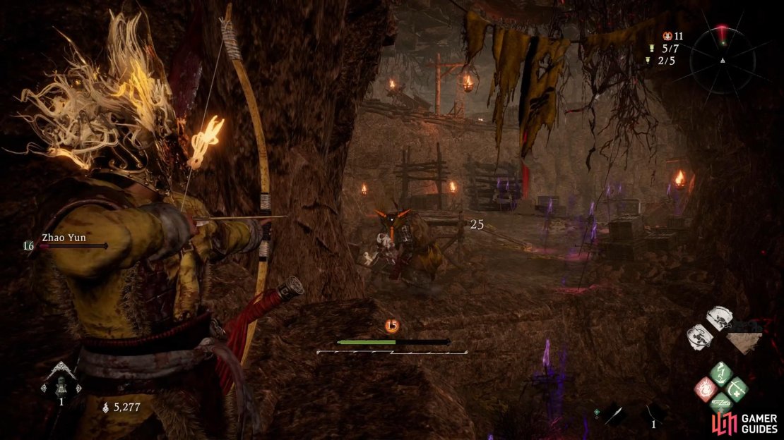 Using ranged attacks to whittle the Demonized Offcer&rsquo;s health down before engaging