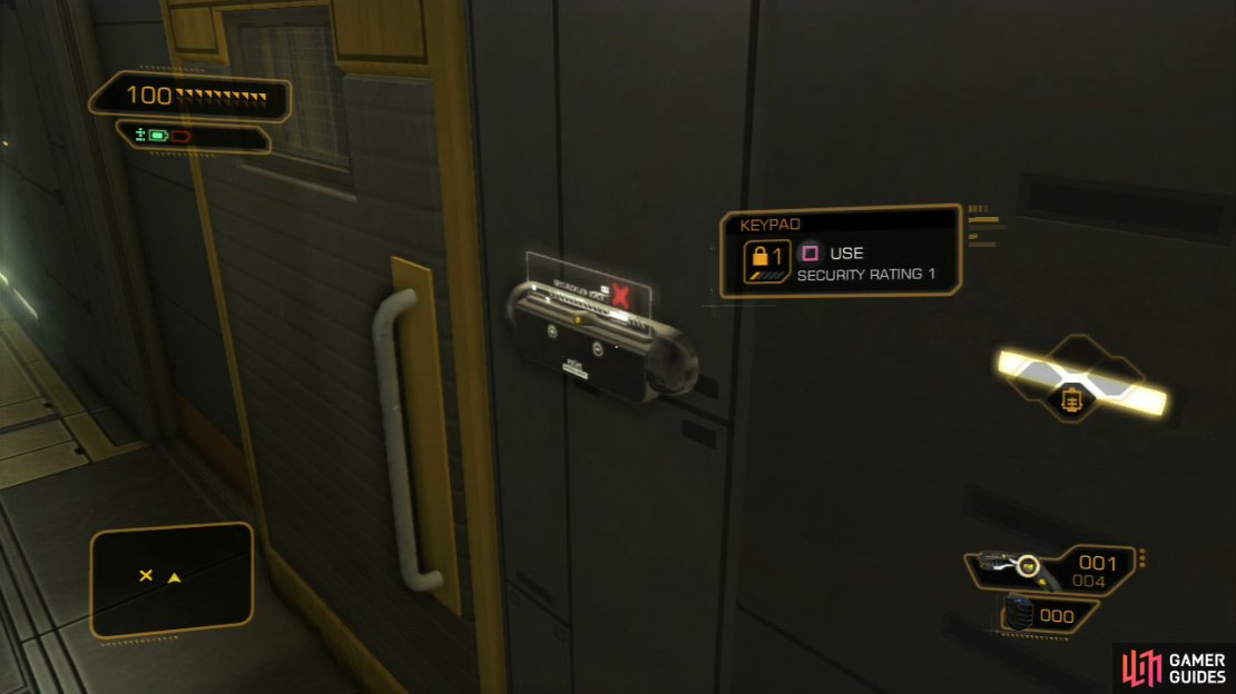 If your hacking is lacking then there is a lvl 1 security door round the back of the gassed room. You&rsquo;ll need the rebreather augmentation to survive mind.