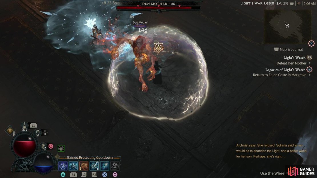 Avoid the Den Mother&rsquo;s damage spikes, like her flurry attack,
