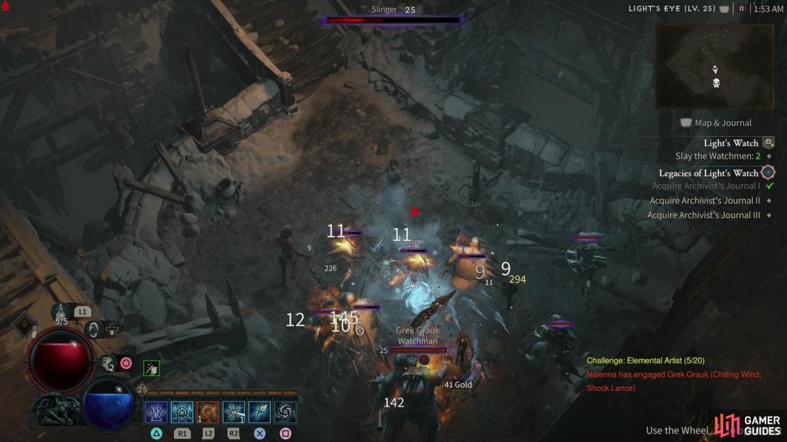 Your first objective in this dungeon is to seek out two Watchman enemies - Grek Grauk