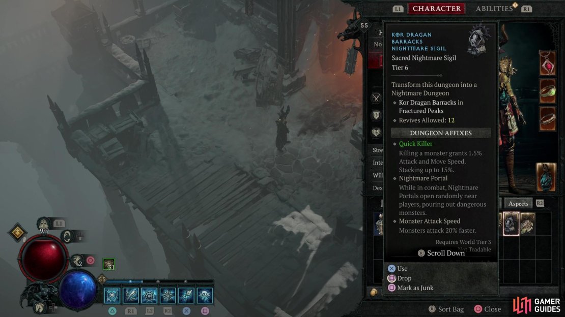 Use a Nightmare Sigil from your inventory,