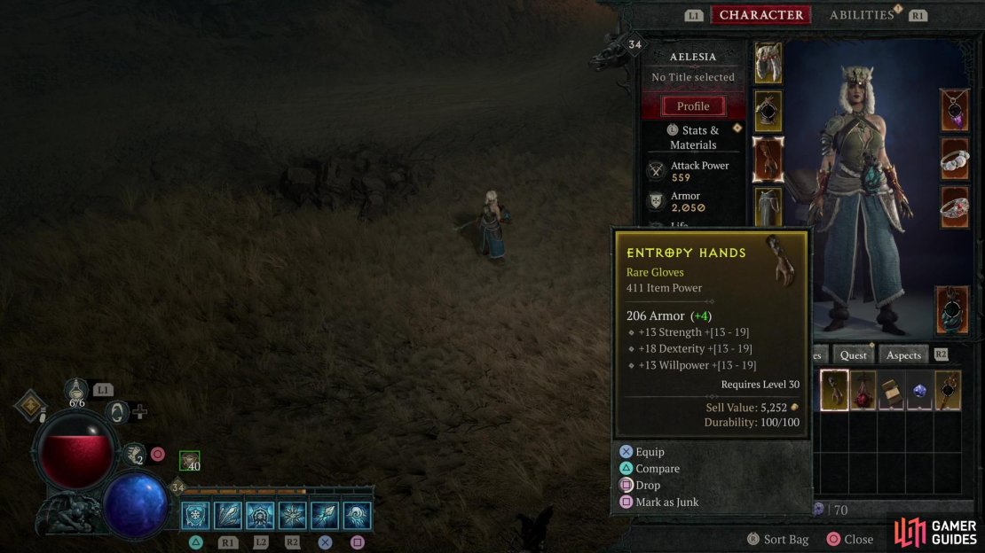 Gear commonly carries stat boosts, 