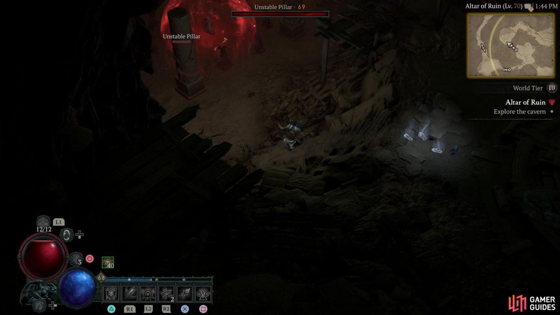 Once you infiltrate the Stronghold, slide down a slope,