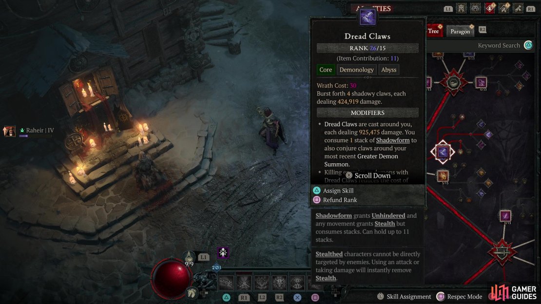The main damage dealer of this build is Dread Claws,