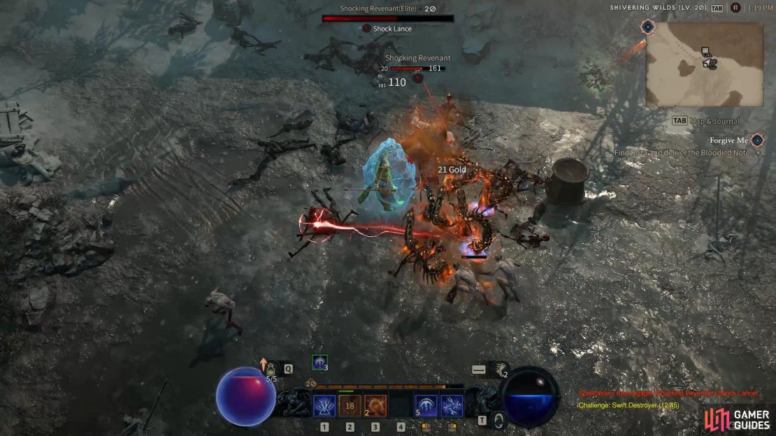 Here is what having a barrier on looks like in Diablo 4, feat the Sorc&rsquo;s Frost Armor.