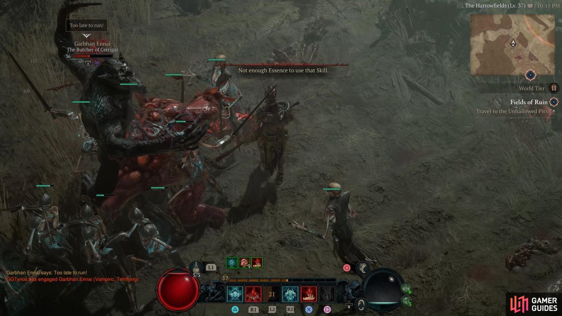 Garbhan Ennai (The Butcher of Cerrigar) is an Extremely Rare Monster Spawn in Diablo 4 found east of Cerrigar&rsquo;s main road.