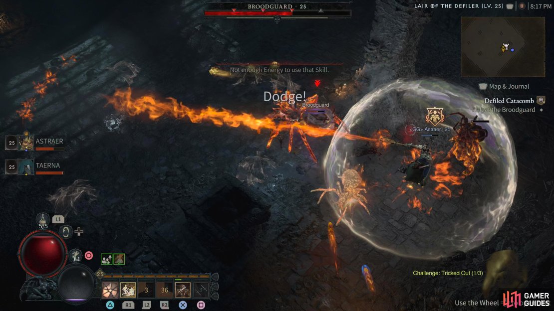 It&rsquo;s tough to see in this screen, but I dodged a Leg Stab/Bite attack.
