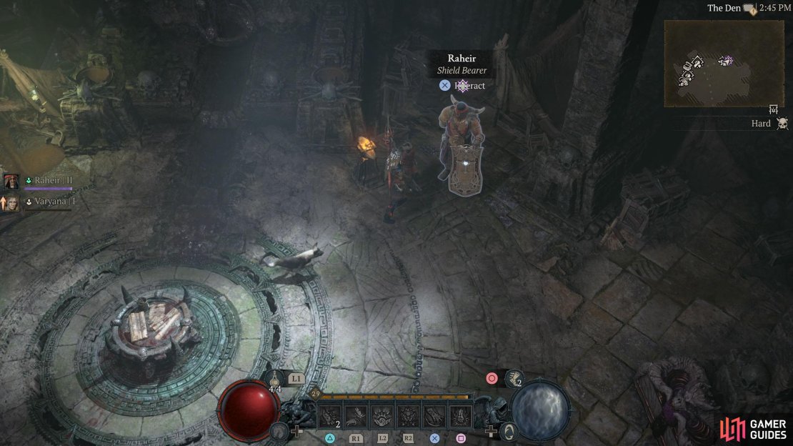 Raheir is your standard shield using tank class.