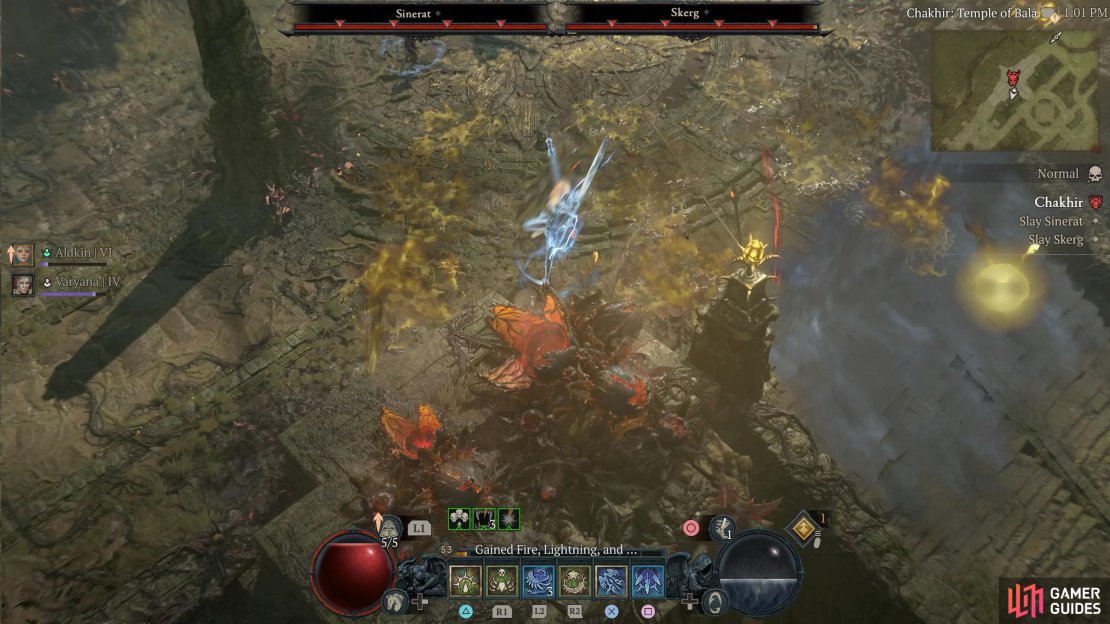 Skerg will backflip and throw three lines of poison in front of him, spreading apart the further it travels.