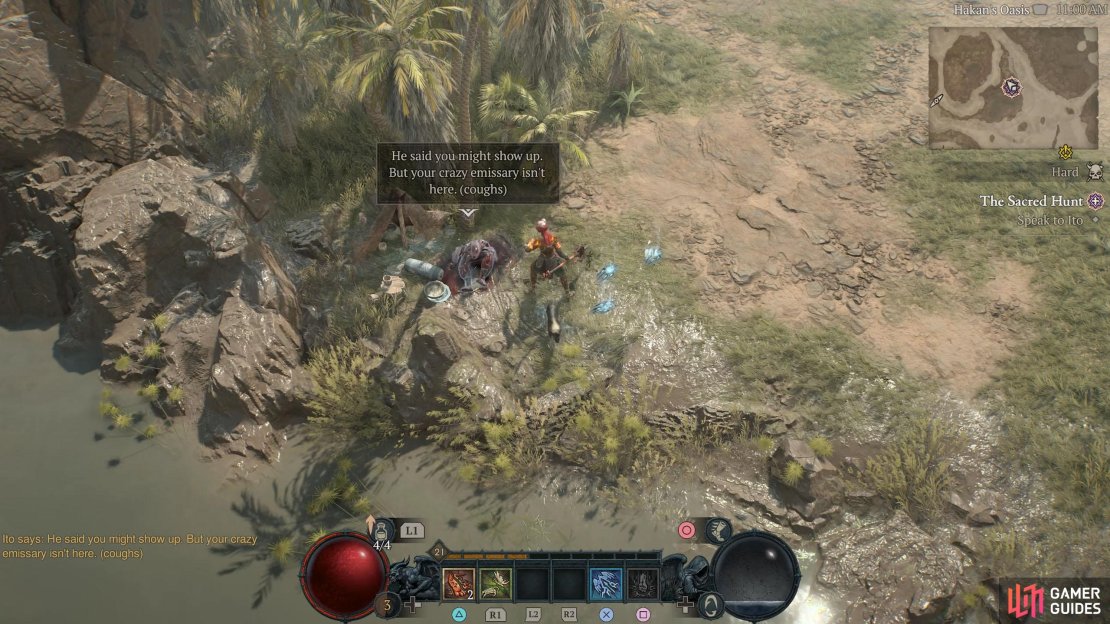 You can find the survivor Ito by the river in Hakan&rsquo;s Oasis.