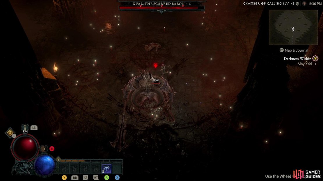 Dodging attacks and hitting X&rsquo;Fal, The Scarred Baron is a solid strategy for the first Diablo IV Boss Fight.